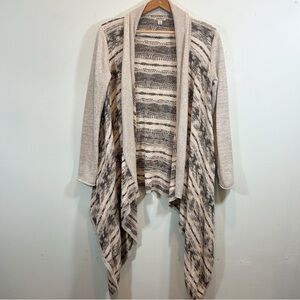 Lucky Brand Beige and Black Aztec Cardigan Size Small Oversized Bohemian